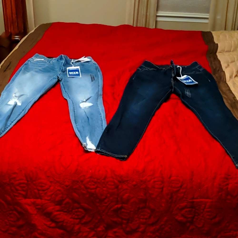 Ladies' NY& Company light and dark blue jeans